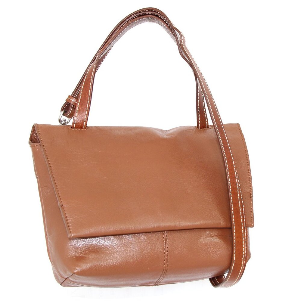 NWT-Cognac Nino Bossi Handbags Eva Leather Crossbody Bag